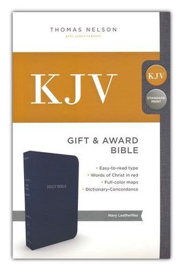 KJV, Gift & Award Bible, Navy Leatherflex, Standard Print