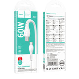 Hoco X37 Cool Power 60W Charging Data Cable Type-C To Type-C, White