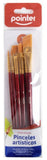 Pointer Artistic Paint Brush Set, Wooden, Assorted Sizes, 5count