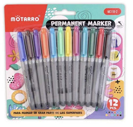Mot Permanent Marker Set, 12 pcs