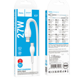 Hoco X37 Cool Power PD Charging Data Cable Type C to iPhone, White