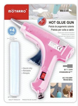 Motarro Small Hot Glue Gun with 4 Glue Sticks, Pink