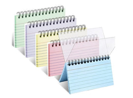 Spiral Bound Index Cards, Assorted Colours, 1 Stack