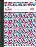Scholar Softcover Notebook, 8" x 10", Aztec Pattern, Assorted Colours, SINGLE