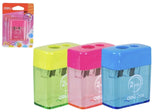 Deli Two-Hole Sharpener with Bin, Assorted Colours