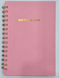 Gold Embossed Notebook, Lined Pages, Hardcover, PINK