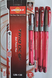 Unimax Trio DC GP 0.7MM Fine Ball Point Pen, RED - Box of 12