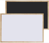 Double Sided Blackboard and Whiteboard in Wooden Frame, 23 x 30cm