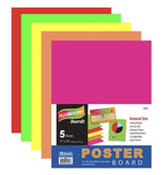 BAZIC, Poster Board, Multi Color Fluorescent, 11" X 14", 5count