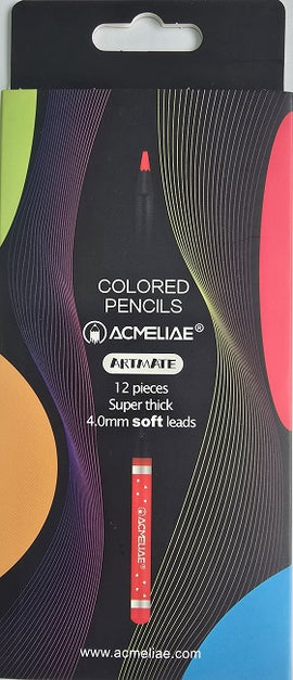Acmeliae, Artmate Colored Pencils, Super Thick  Soft Leads, 12count