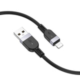 Hoco X109 Energy Silicone Charging 2.4A Data Cable USB-A to iPhone (Length=3M), Black
