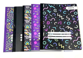 Leader Flexible Cover Notebook, 8 x 10, Assorted Patterns, 180 pages