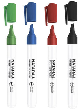 Nataraj Whiteboard Marker, Chisel Tip, BLACK, Single Marker