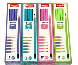VNeed 2HB Pencils, Assorted Colours, Pack of 12 Pencils