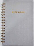 Gold Embossed Notebook, Lined Pages, Hardcover, GREY