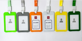 Vertical ID Card Holder with Lanyard, Assorted Colours