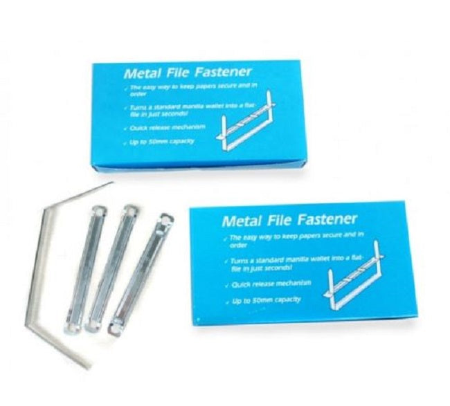 Metal Acco File Fasteners, 8cm, 50 sets per box - Charrans.com