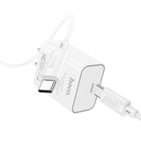 Hoco C143 Benefit Single Port PD20W Charger Set (Type C to Type C), White