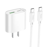 C109 Fighter Dual Port charger set (USB-A +Type-C) PD20W+QC3.0 with Type-C Cable included