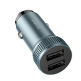 Hoco Z49 Dual Port Fast Charging Car Charger, METAL GRAY