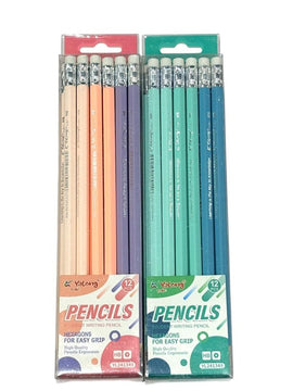 YA Pencils, HB, Assorted Pastel Colours, Pack of 12 Pencils