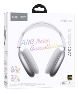 Hoco W65 Plus Happy ANC BT Headphones, Silver
