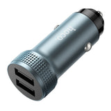 Hoco Z49 Dual Port Fast Charging Car Charger, METAL GRAY