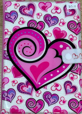 Love Themed Diary, Lined Pages, Button Closure, Assorted Patterns