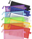 Mesh Pencil Case, Assorted Colours, GREEN STRIPE