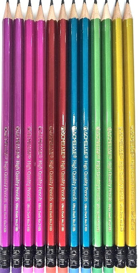 Acmeliae, 2HB Pencil, Graphite Hexagonal, Metallic Colours, 12 Count