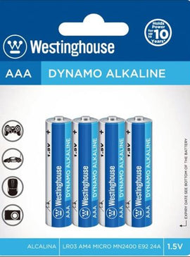 Westinghouse Battery, Alkaline, AAA, 4 Pack