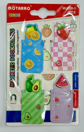 Magnetic Bookmarks, FRUITS, 4pk