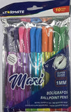 Starmate Ballpoint Pens, Assorted Colours, 10 count