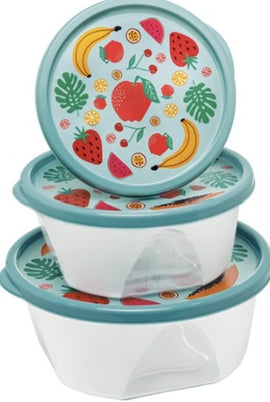 Jaguar Food Container 3 Pcs Round Set (FRUIT)