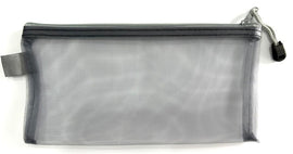 Mesh Pencil Case, Solid Colour, CHARCOAL GREY