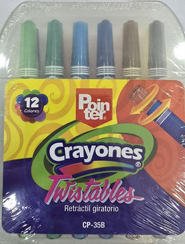 Pointer Twistable Crayons, 12 count