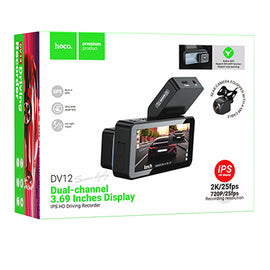 Hoco DV12 Driving Recorder 2K Display GPS (With Rear Camera), Silvery Gray