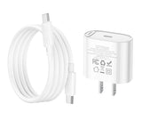 Hoco C109 Fighter Single Port PD20W Charger Set (Type C To C), White