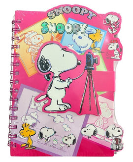 3D Snoopy Spiral Notebook with Velcro Closure, Assorted Patterns