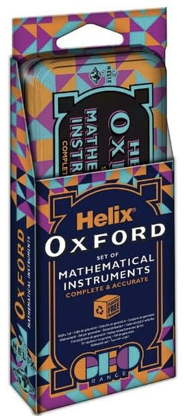 Helix Oxford, Geometry Set with Mathematical Instruments, Pink,Blue and Orange