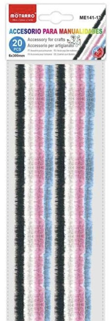 Motarro Chenille Pipe Cleaner Stems, Assorted Colours, 20pcs