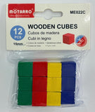 Wooden Stacking Cubes, Assorted Colours, 12pc