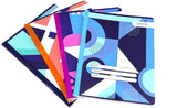 Leader Softcover Notebook, 8 x 10, Assorted Geometric Patterns, 180 pages