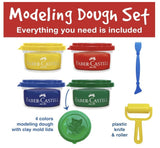Faber-Castell Modeling Play Dough, 4x50g, Standard Colours