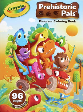 Crayola Coloring Book & Sticker Sheet, Prehistoric Pals, 96 pages