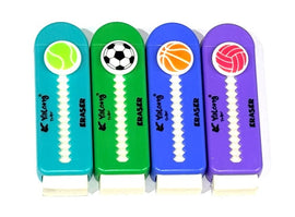Football and Sports Sliding Eraser, Assorted Designs, Single