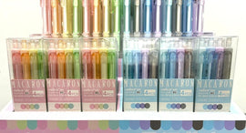 Macaron Ballpoint Pen, 0.5mm, Black Ink, Assorted Colours, Pack of 4