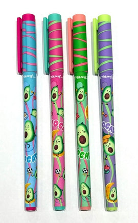 Vogue Avocado Smooth Writing Blue Gel Pen, Assorted Colours