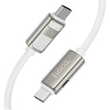 Hoco U137 Line 60W Charging Data Cable With Display C To C, White