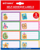 Mot Self-Adhesive School Labels, Fun Character Patterns, 5 sheets/40 labels